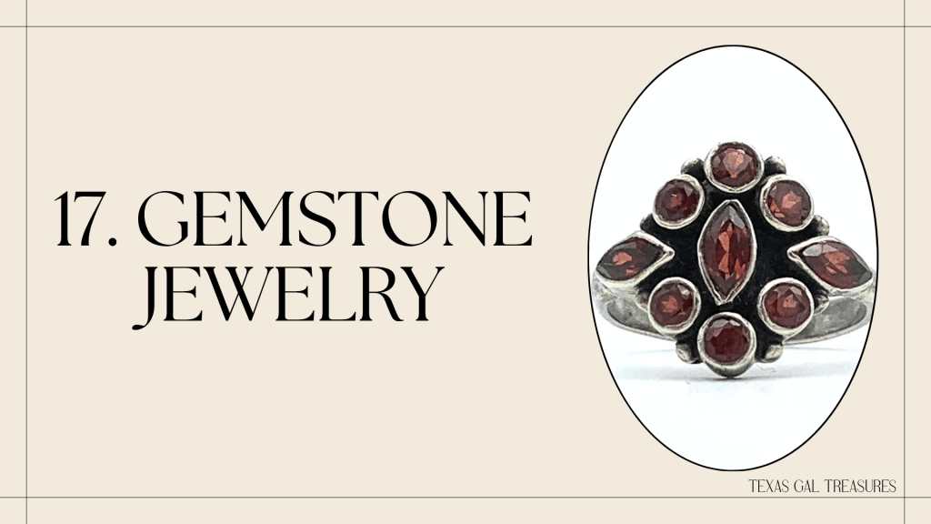 Red gemstone ring used to illustrate gemstone identification and disclosure in online jewelry listings