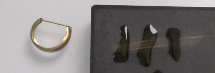 How to acid test gold at home using one streak and separate 10K 14K 18K and 22K acid drops